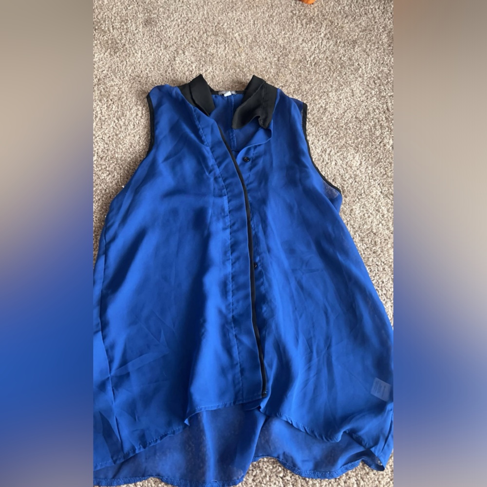 Blue Sleeveless Shirt